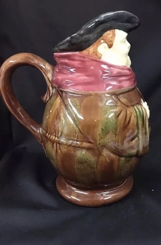 Vintage Large Olfaire Portuguese Pottery Fat Priest Pitcher “444”
