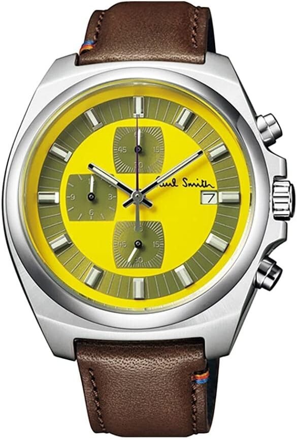 Pre-owned Paul Smith Watch Chronograph Archives 400 Limited Yellow Leather Ba7-212-96