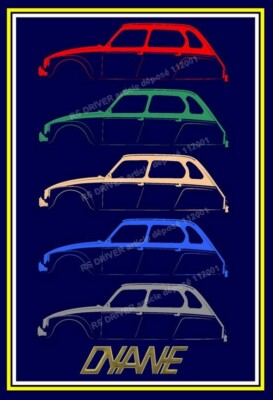 tableau '' évocation CITROËN DYANE    '' (  idée cadeau )