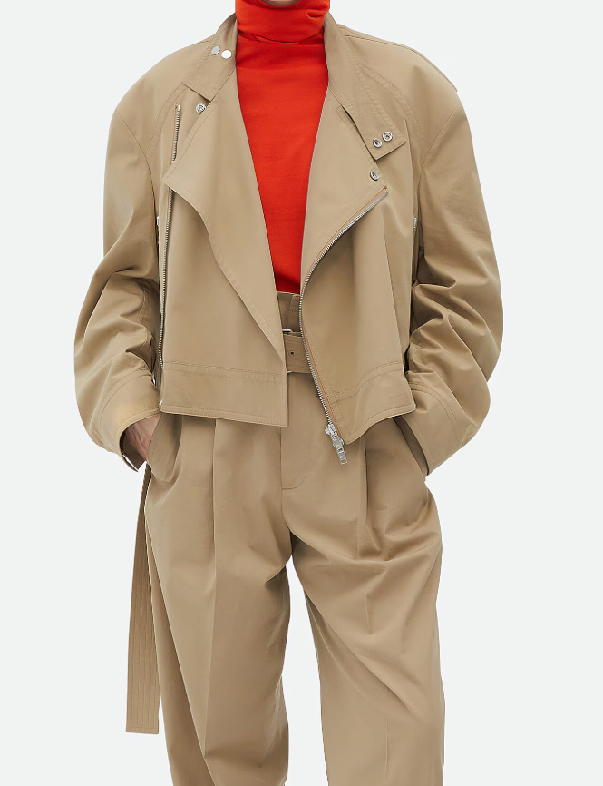 Bottega Veneta ボッテガヴェネタ BLOUSON ブルゾン SAND BOTTEGA VENETA $3100 Sand Compact Cotton Blouson Jacket New