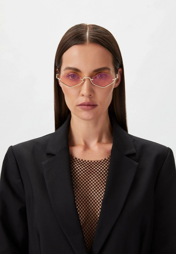 Pre-owned Gucci Sunglasses Gg1604s-004 Geometric Gold-gold-yellow Monogram