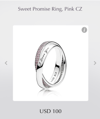 Pandora ring sweet promise on sale sterling silver