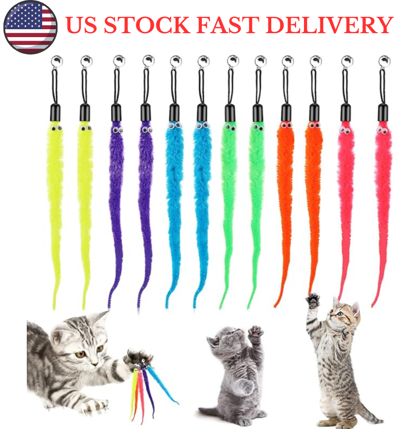 6 PCS Retractable Cat Wand Toys, Teaser Toys&Hanging Door Lure Cat Toy US Stock