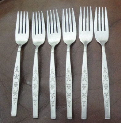 ONEIDA SPANADA STAINLESS DINNER FORKS LOT 6 PC