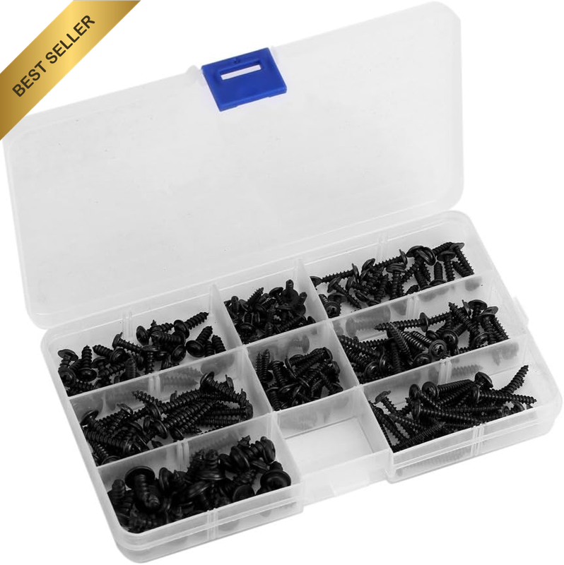 200Pcs Self-Tapping Screw Assortment Stainless Steel Truss Self-Drilling Screw K