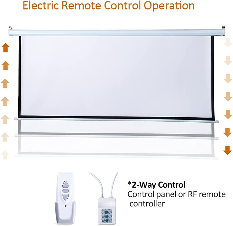 Auto Motorized Projector Screen with Remote Control, 120 Inch, 4:3 Aspect Ratio,