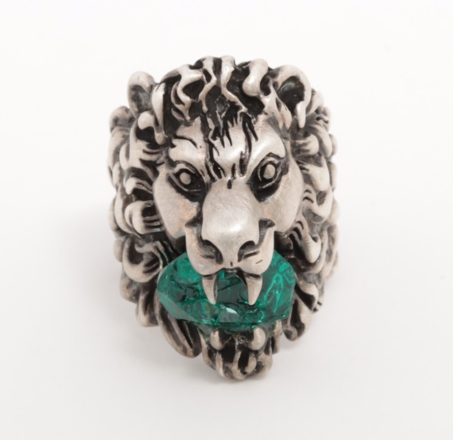 アクセサリー Gucci Lion Head Silver Ring Authentic Gucci Lion Head Motif Ring In Silver | eBay