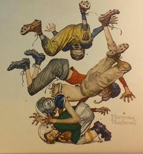 Norman Rockwell Sports Art Prints Football Framed