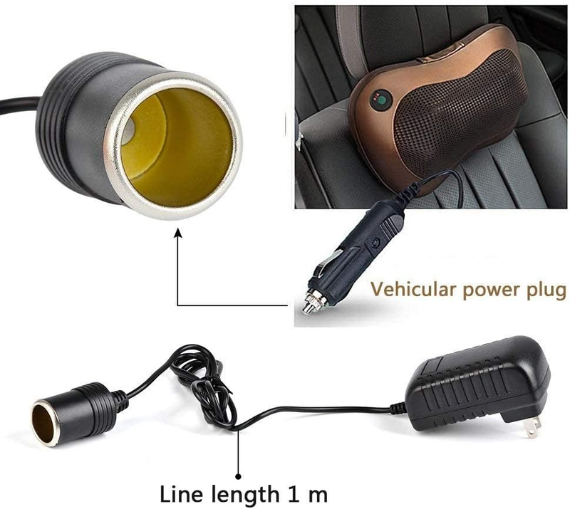 Lesleyye AC to DC Converter 12V 2A 24W Car Cigarette Lighter Socket 110-240V to