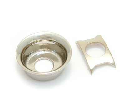(2 PACK) Nickel Recessed ''Cup'' Jack Plate Fender Telecaster/Tele  AP-0275-001