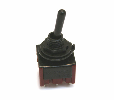 (1) Black ''Bat'' Lever ON-ON DPDT Mini Toggle Switch Guitar/Bass EP-4181-003