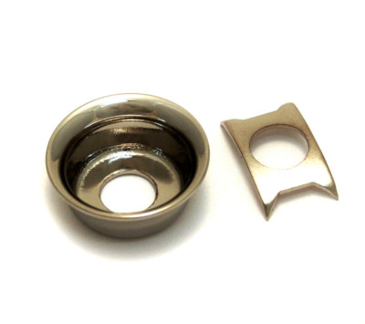 (2 PACK) Black Nickel Recessed ''Cup'' Jack Plate Fender Telecaster  JP-TLC-BN