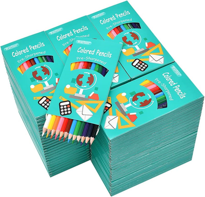 Bulk, Pre-sharpened Colored Pencils For Kids, 12 Assorted