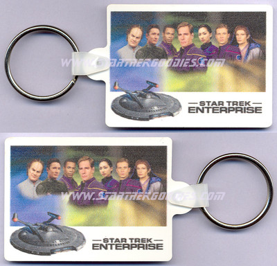 COOL Star Trek: Enterprise KEYRING with PASTEL CAST Picture, NX-01 & Title MINT!