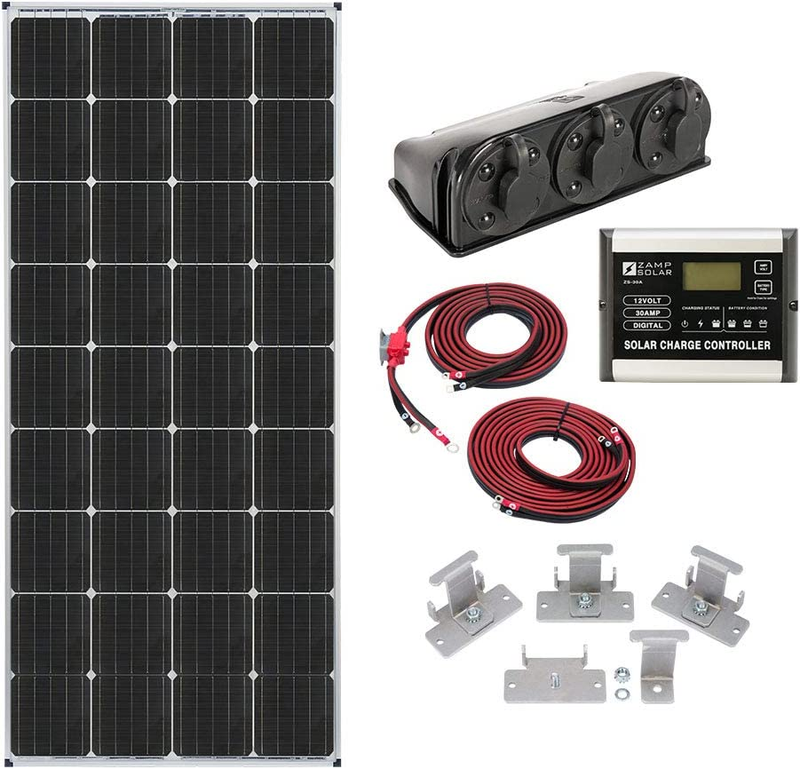 Legacy Series 170-Watt Roof Mount Solar Panel Kit with Digital Charge Controller