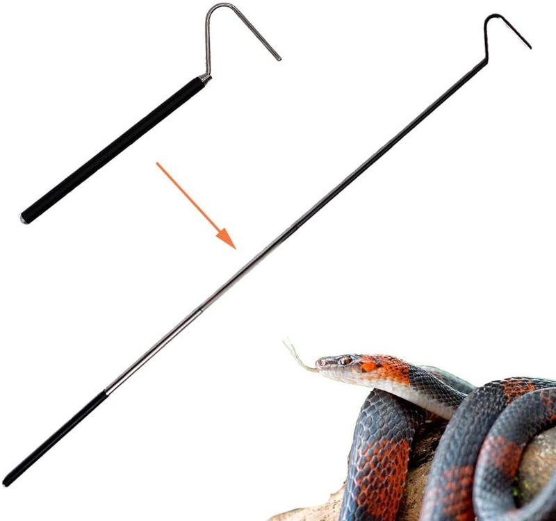 Portable Folding Pocket Stainless Steel Snake Hook, 39.3"Ext