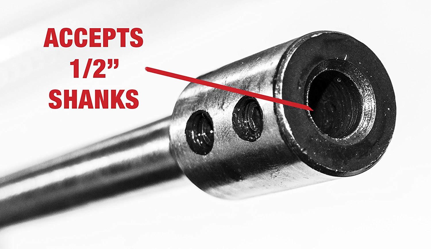 Century Drill and Tool 38113 12-Inch Ship Auger Drill Bit Extension, 1/2-Inch