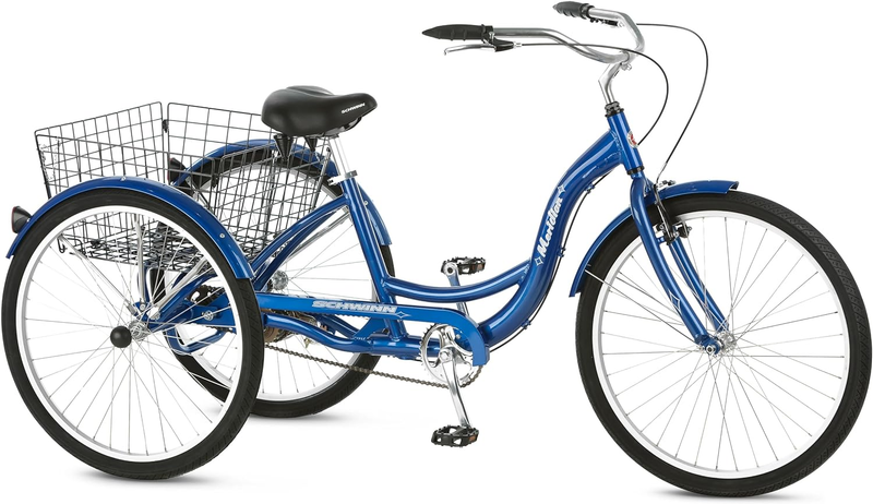 Meridian Adult Tricycle Bike, 24 & 26-Inch 3 Wheels, Low Ste
