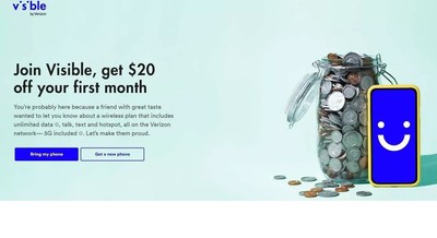 VISIBLE 5$ first month Deal Cell Phone UNLIMITED Plan Promo Code     3TSCM7P