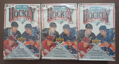 1991-92 UPPER DECK HOCKEY NHL 3 BOX LOT  FACTORY SEALED HOBBY - FIND THE HULL!
