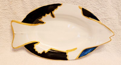 Mackenzie Childs  FISH DINNER PLATE 15'' / NEVER USED