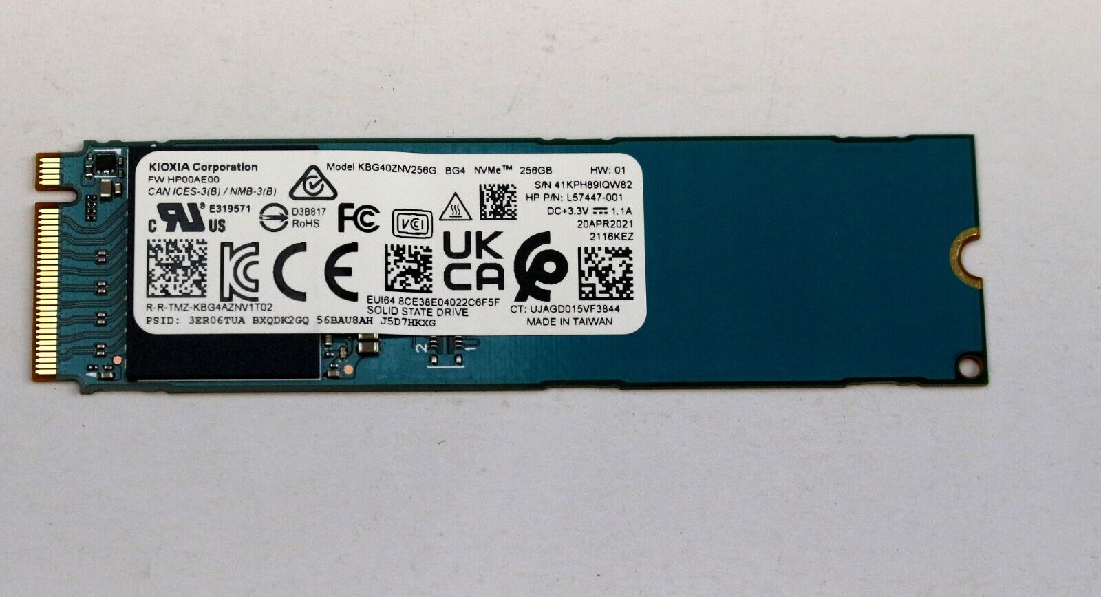 New KIOXIA NVMe 256GB M.2 2280 Solid State Drive Model New KIOXIA NVMe 256GB M.2 2280 Solid State Drive Model