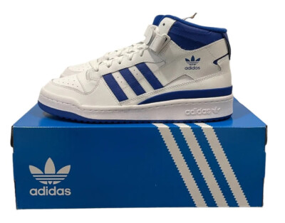 Adidas Forum Mid Mens Casual Retro Shoe White Blue Classic Lifestyle Sneaker