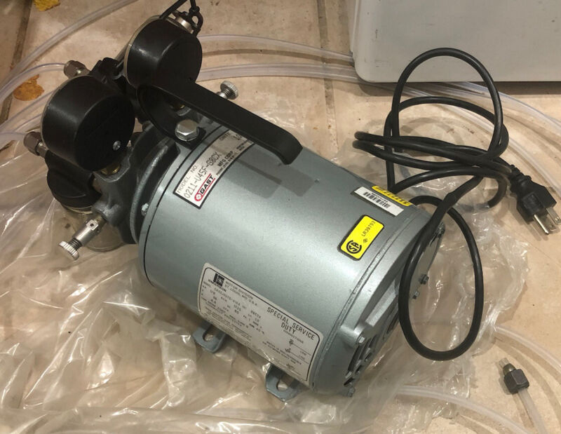 Gast Emerson 0211-U45F-G8CX Vacuum Pump Rotary Vane