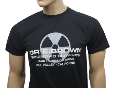 Back to the Future 80s inspired mens film t-shirt - Dr E Brown