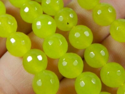  8/10mm Faceted Peridot Round Loose Beads Gemstone 15'' 