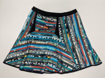 Marc Cain Skirt Women's Size N5 Colorful Pattern Elastic Waist