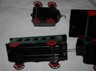 Tin Floor Toy Train: Fallows Tender and 2 Passenger Cars, Folk Art Locomotive