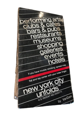 ⚫️ New York City Unfolds vintage permorming arts cafes by Vandam mappa cartina