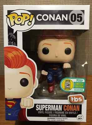 SDCC 2016 Conan Superman Funko Pop TBS , Exclusive Raffle Winner Rare Limited Ed