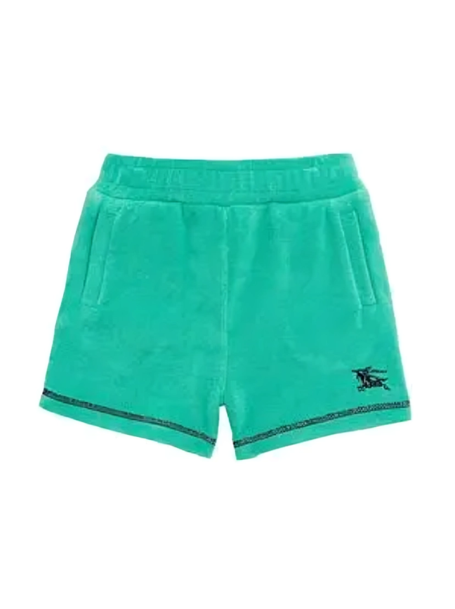 Burberry Equestrian Knight-Embroidered Toweling Shorts Baby Girls Jade 4Y - Picture 1 of 18