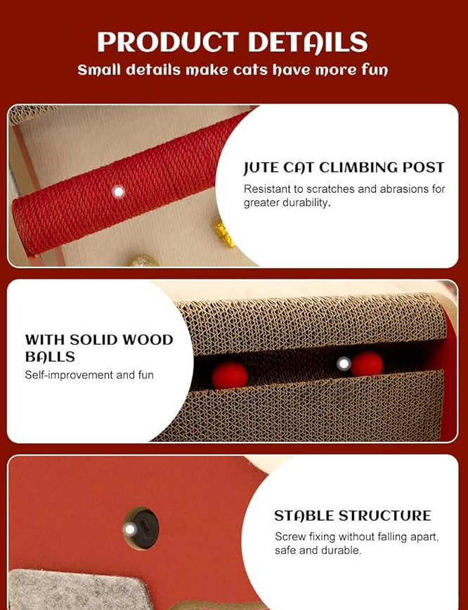 Cat Christmas Tree Scratching Post -  Christmas Sleigh