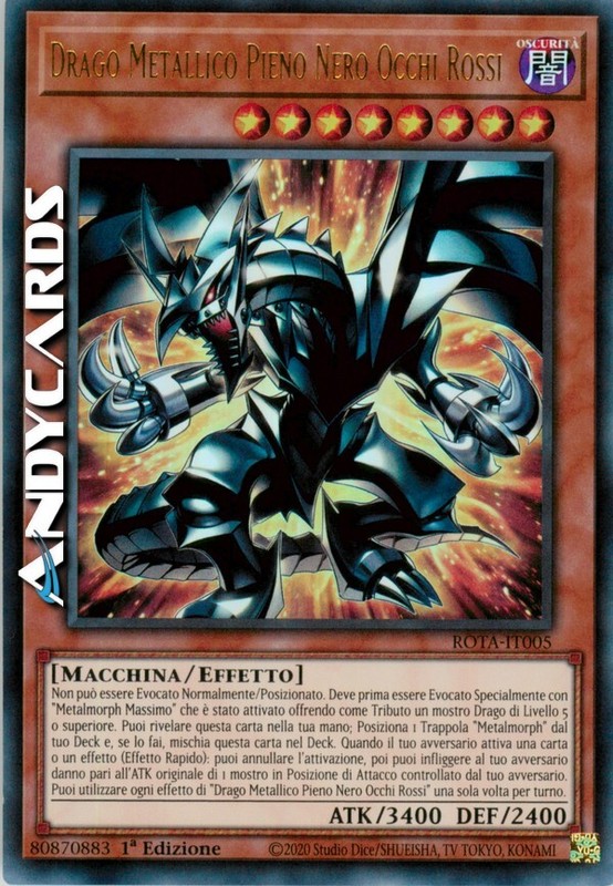 Drago Metallico Pieno Nero Occhi Rossi â¢ Ultra R â¢ Rota It005 â¢ 1ed â¢ Yugioh!