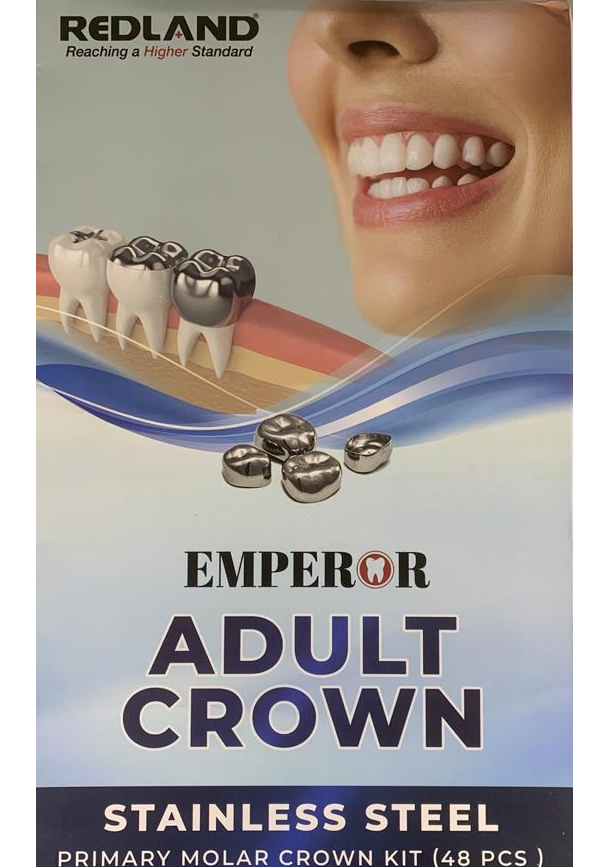Redland DENTAL  STAINLESS STEEL Permanent Molar Adult CROWN KIT OF 48 PCS