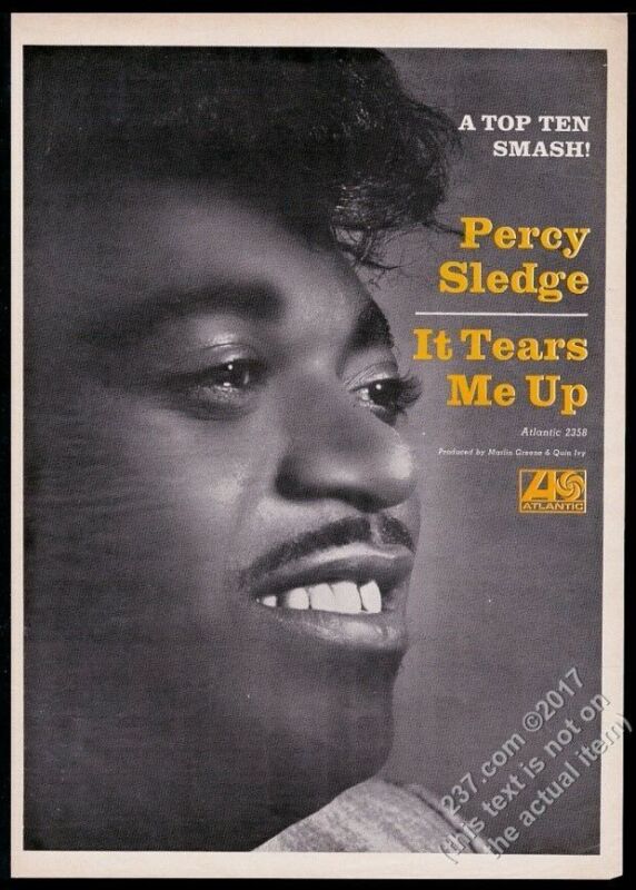 1966 Percy Sledge BIG photo It Tears Me Up record release vintage trade print ad