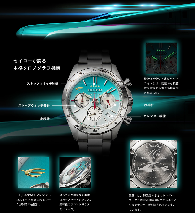 Pre-owned Series E5 Shinkansen Hayabusa 10th Anniversary Watch Seiko L Size Japan F/s