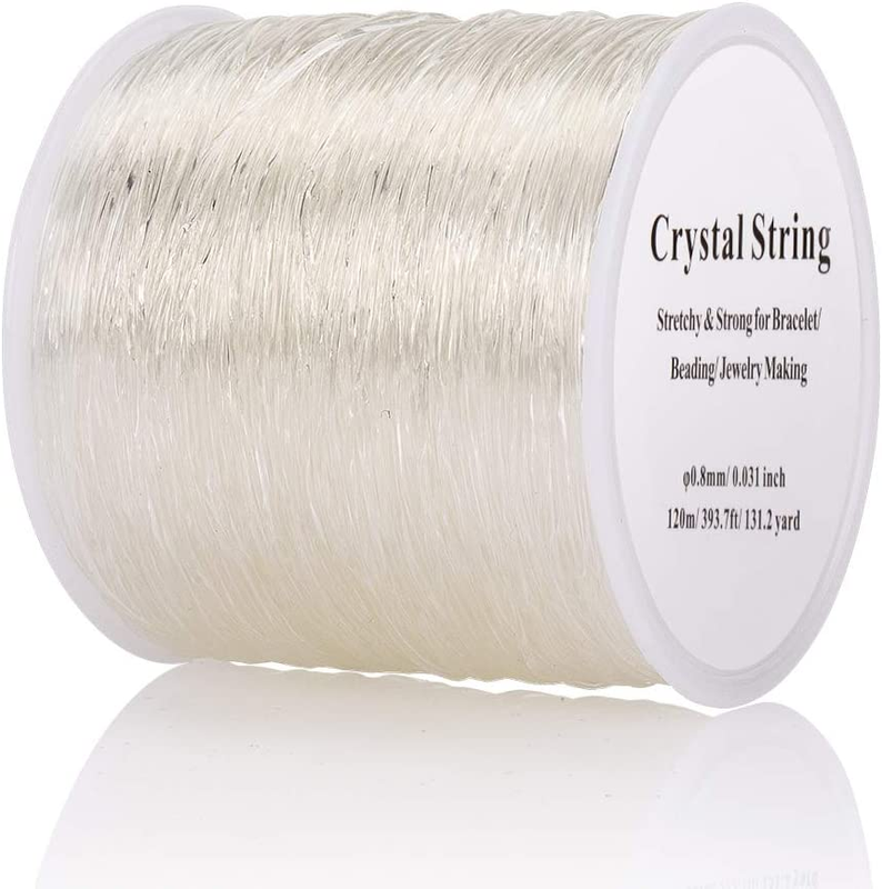 0.8Mm Elastic String, 393.7Ft Clear Crystal Stretch Cord Cla