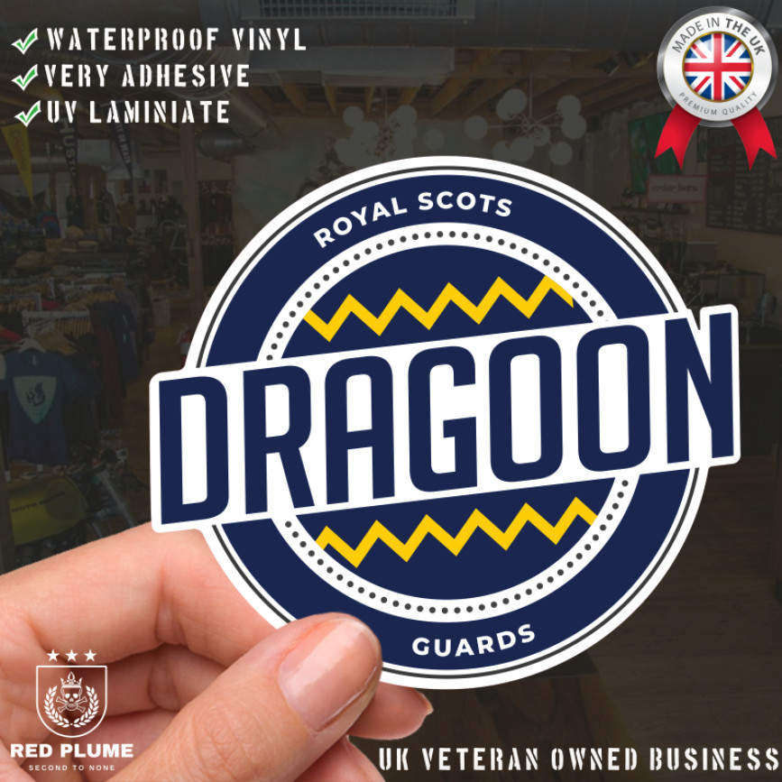 Waterproof Vinyl Decal - Royal Scots Dragoon Guards (RSDG)| Retro | UV Laminated - Picture 1 of 5