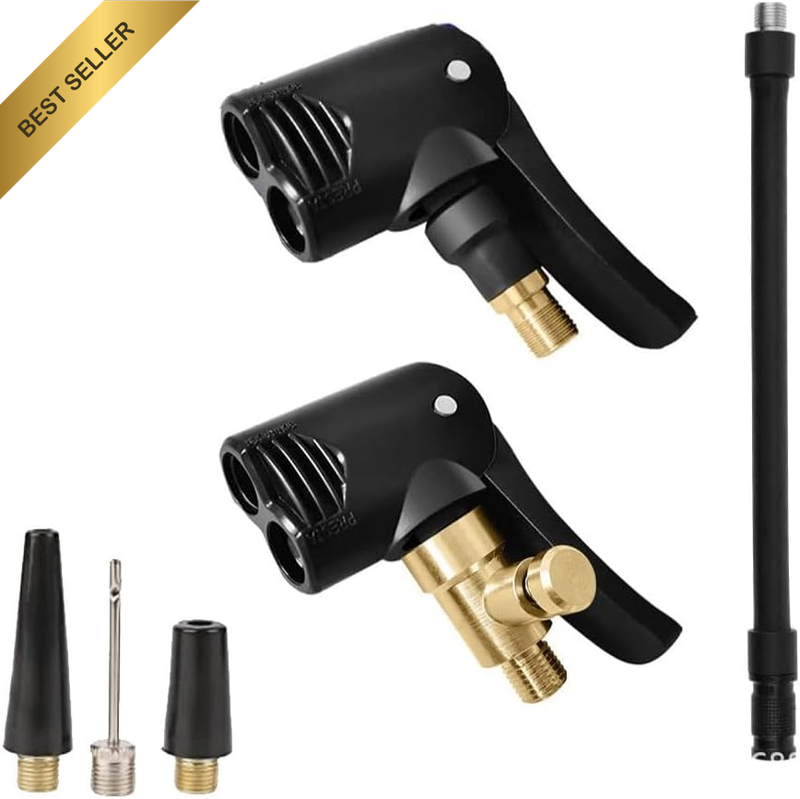 Black Bicycle Pump Adapter Air Nozzle Connector Accessories Tire 2 Connectors 16