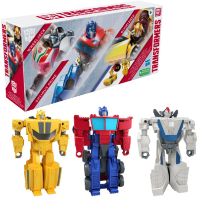 Hasbro Transformers 1-Step Flip Heroes 3er-Pack Optimus Prime Bumblebee +1 Neu