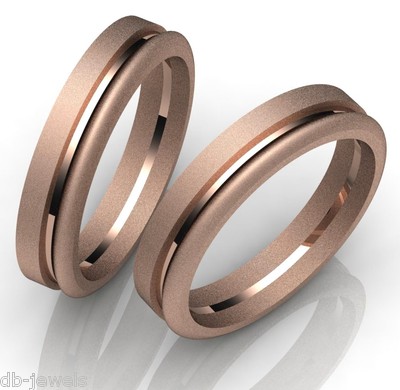 Pre-owned Dbjewels Pair Of Wedding Bands 14k Select Yellow Or White Or Rose Gold