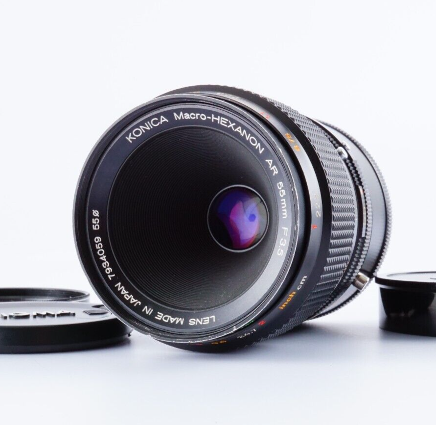 EX+++++ Konica Macro HEXANON AR 55mm F⁄3.5 MF Prime Lens w⁄ Filter