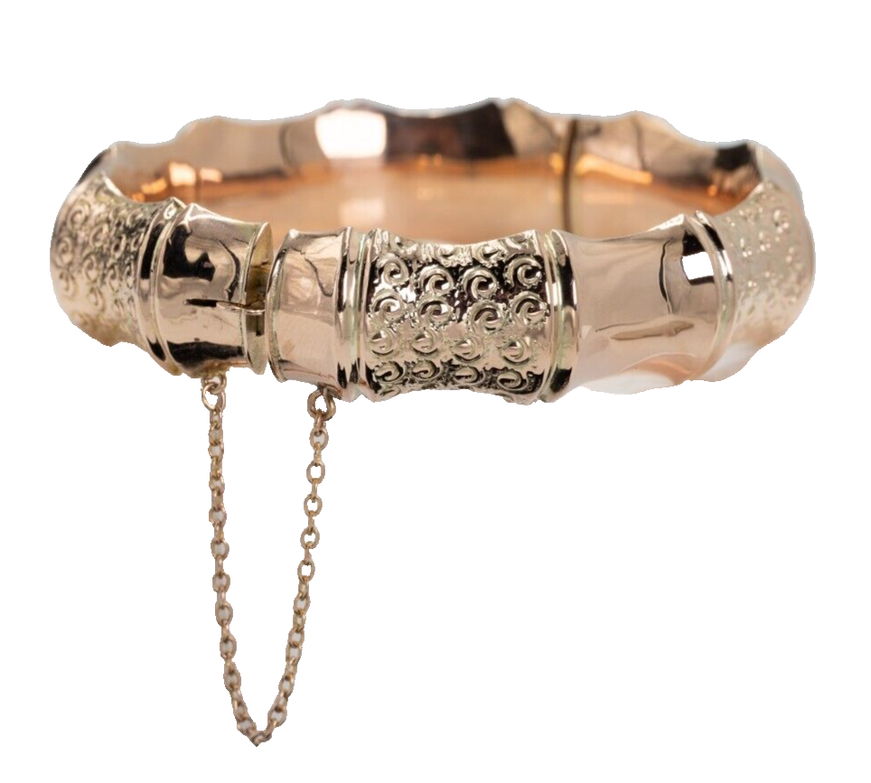 Antique 9ct Rose Gold Bamboo Bangle Circa 1915 eBay