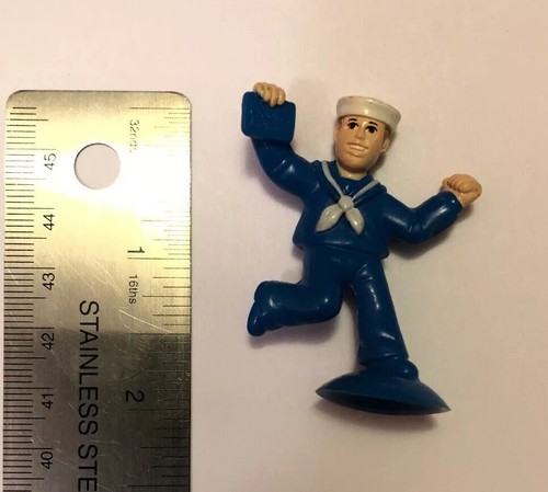 2” COLLECTABLE CRACKER JACK BOY IN BLUE WITH SUCTION CUP Circa 2000