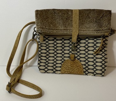 Myra Bag Hairon Flap Honey Bee Design FUR Crossbody Clutch Purse