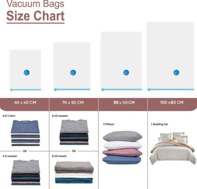20 x Jumbo Vacuum Storage Bags Travel Space Saver Garment Seal Clothes Hand US